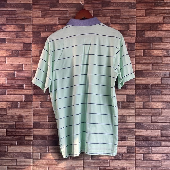EUC Mens Peter Millar Cotton Mint Green & Purple Medium Golf Polo - Picture 2 of 7